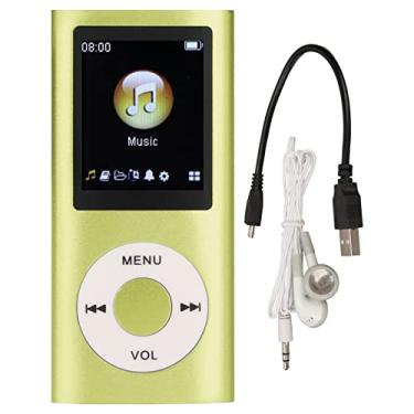 Imagem de Leitor de MP3/MP4, leitor de música portátil com fone de ouvido, tela HD de 1,8 polegadas, suporta cartão de memória de até 64 GB, tempo de reprodução de 8H, revestimento de metal super leve (verde)