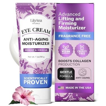 Imagem de LilyAna Naturals Creme Para Os Olhos - Creme Para Os Olhos Para Olheiras E Inchaço, Creme Para As Olheiras, Creme Antienvelhecimento Para Os Olhos Que Reduz Linhas Finas E Rugas (1,0 Onça, Rosa Mosq