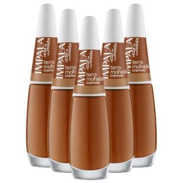 Imagem de Kit 5 Esmaltes Coleção A Cor da Sua Moda Cor Terra Molhada Impala