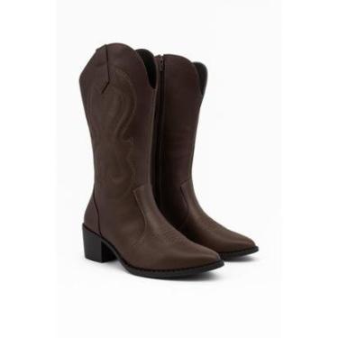 Imagem de Bota Texana Feminina Cano Alto Confortável-Feminino