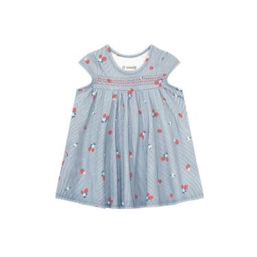 Imagem de Vestido Bebê Menina De Cerejinhas Azul Brandili