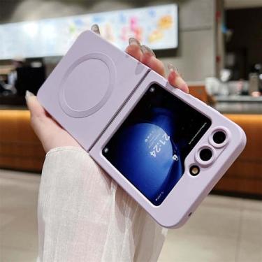 Imagem de Capa magnética fosca de silicone líquido para Samsung Z Flip ZFlip 6 5 4 3 ZFLIP6 com carregamento sem fio, 2, para Z Flip4