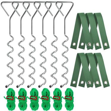 Imagem de 6 kits de estacas de árvores, suporte de árvore resistente para árvore inclinada, suporte de estacas de metal para jardim ao ar livre, suporte para árvores jovens, alisamento, protege as árvores de