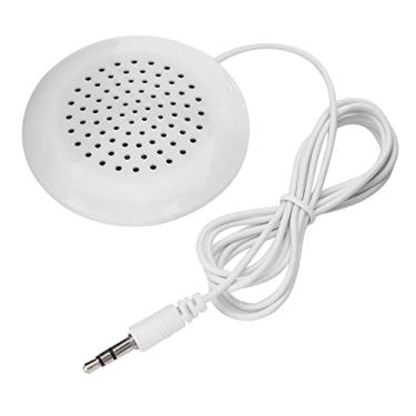 Imagem de GBSCLOVER Alto-falante pequeno com 5 peças, almofada de sono potente som suave, alto-falante plano de fio longo de 1 m compatível com MP3, MP4, CD Player, espessura de 1,5 cm, diâmetro de 6 cm
