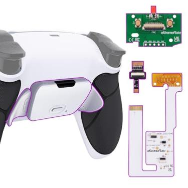Imagem de eXtremeRate Kit De Remapeamento Programável Black Rubberized Grip Rise V3 Para Controle Ps5 Bdm-030 040 050, Placa Atualização, Conjunto Botões Traseiros Com Revestimento Inferior Branco Redesenhado