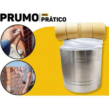 Imagem de Prumo De Parede 400g Fertak Metal C/ Apoio De Madeira P/ Construção E 
