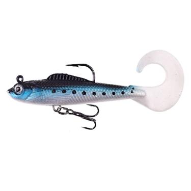 Imagem de ZZTWER 1 iscas de pesca para nadar, cauda, iscas macias de 85 mm, 8,5 g, isca de silicone artificial para robalo, colher de carpa, equipamento de pesca