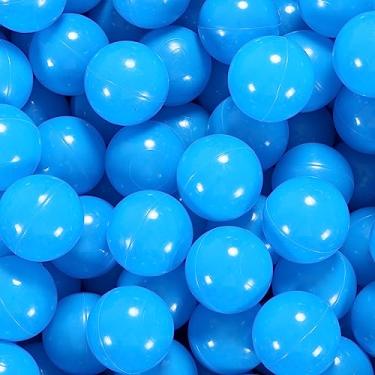 Imagem de STARBOLO Bolas de brinquedo para crianças de plástico à prova de esmagamento - Bolas coloridas do oceano macaron para festas de aniversário, piscina, 5,5 cm, azul.