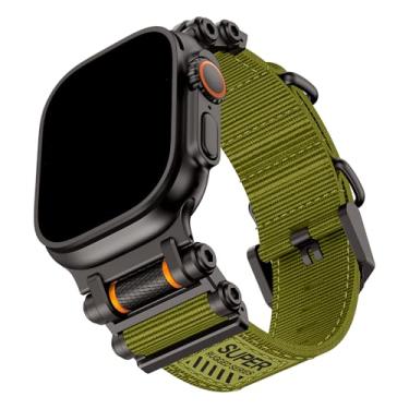 Imagem de Pulseira Nylon Robusta Robot Compatível com Apple Watch Ultra (Verde Preto, 42/44/45/46/49mm)