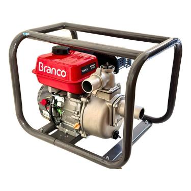 Imagem de Motobomba Branco Motor Gasolina 5.5cv Alta Vazão Rotor Aberto