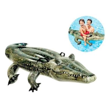 Imagem de Boia Jacaré Gigante Inflável Infantil Crocodilo 168x86cm - SHUIXINHA