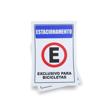 Imagem de Kit 3 Placas sinalização 15x21cm EM PVC PL(270) - Tema: Bicicletário -