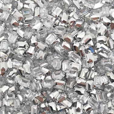 Imagem de Colagem Retângulo Strass Acrílico Transparente 4x6mm 100pçs 5g - Macal