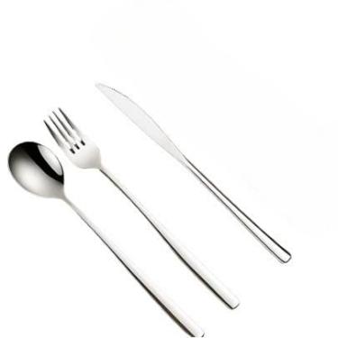 Imagem de Conjunto de Talheres de 3 PeçAs em AçO InoxidáVel 304 Premium com Caixa, Garfo, Colher, Faca e Colher(Prata (SH-444))