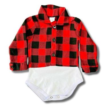 Imagem de Body Xadrez para Bebê + Festa Junina - Manga Comprida - Mesversario - 