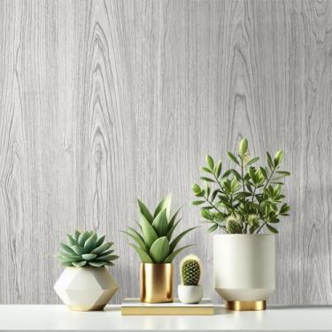 Imagem de Papel de Parede Adesivo Imita Madeira 10 Metros - Realista Autocolante Texturizado para Sala, Quarto, Cozinha e Banheiro (Madeira Nevada)