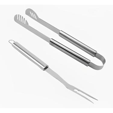 Imagem de Pegador Multiuso para Salada, Pães, Macarrão e Churrasco, Pinça Cozinha e Culinária, Inox Profissional Longo