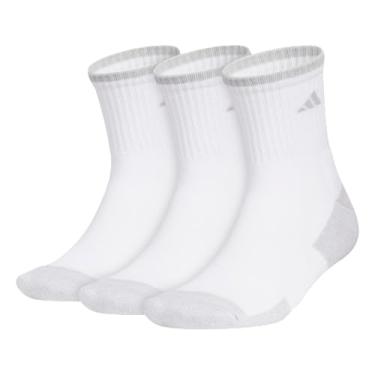 Imagem de adidas Meias Masculinas Acolchoadas X 4 Pacote com 3 Meias, Branco/cinza claro, G