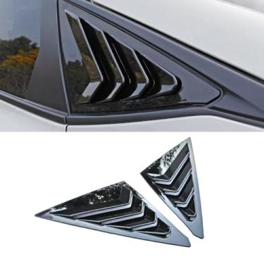 Imagem de Capa de persiana de janela traseira do carro compatível com Civic Hatchback 11ª geração kit de carroceria acessórios para carro (preto brilhante)