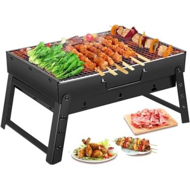 Imagem de Mini Churrasqueira Portatil Dobravel Para Apartamento Camping Pic Nic Maleta Churrasco 44x29cm- ideal para assar carne, legumes.