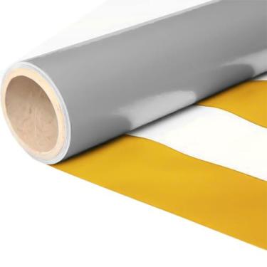 Imagem de Lona Listrada Iporanga Para Barraca De Feira 20x1,4m Amarelo Metro Lin