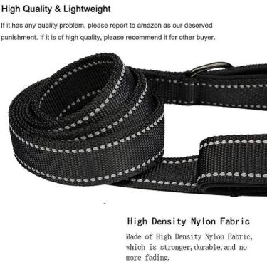 Imagem de Coleira de chumbo de cachorro grande, 1,5m alças duplas cão chumbo pes