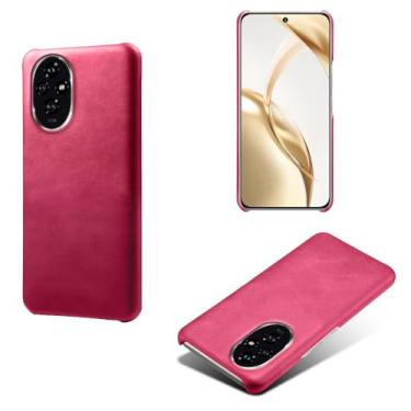 Imagem de Capa para Honor 200 PRO 5G,Proteção contra quedas,Casca de volta de cor sólida simples,Design de couro de imitação de plástico-Rose