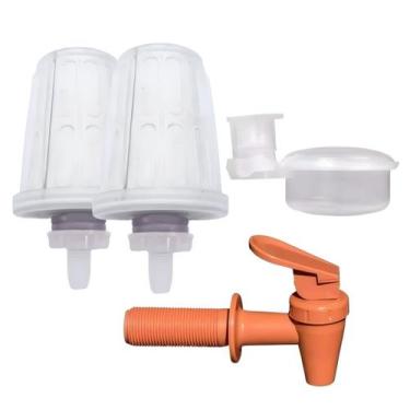 Imagem de Kit Completo Bebedouro Barro Boia + 2 Filtro Vela + Torneira