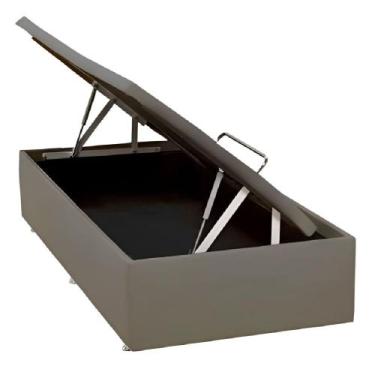 Imagem de Base Baú Physical Camurça Bege para Solteiro com 88x188x39cm - 1051612