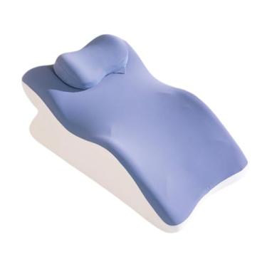Imagem de WeiLaiKeQi Travesseiro de cunha para costas, pescoço, abdômen, lombar, ergonômico para adultos, apoio para pernas, elevação pernas para dormir, massagem, Azul