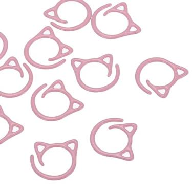 Imagem de PATIKIL Marcadores de ponto de crochê para gatos, pacote com 12 marcadores de ponto para tricô, suprimentos de crochê, lindos contadores de anéis de malha espiral de metal para fio de crochê