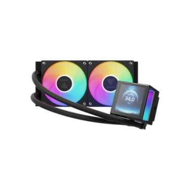 Imagem de Water Cooler Gamdias Chione P5-240 Preto RGB com Tela IPS LCD 3.4” 240mm