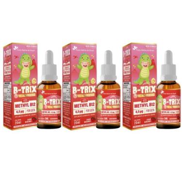 Imagem de 3x B-Trix (Vitamina B12) Kids 20ml Sabor Morango Flora Nativa - Flora 