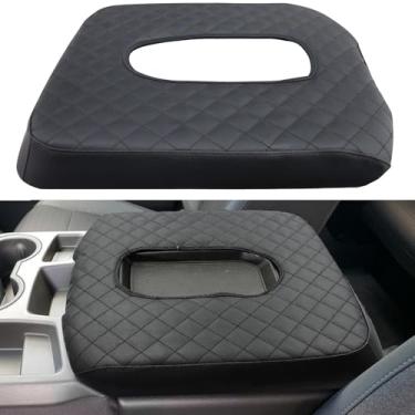 Imagem de ZOXOQ Capa de apoio de braço para console central para Chevy Silverado/GMC Sierra Accessories 2019-2024 2025 caixa de descanso de braço capa protetora de couro para console médio almofada de tampa