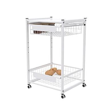 Imagem de NEWCES Armários de armazenamento de cozinha Rack de armazenamento de carrinho pequeno móvel multicamadas cesta de tempero do chão ao teto tipo gaveta de cozinha rack de armazenamento de frutas e vegetais prateleiras de cozinha