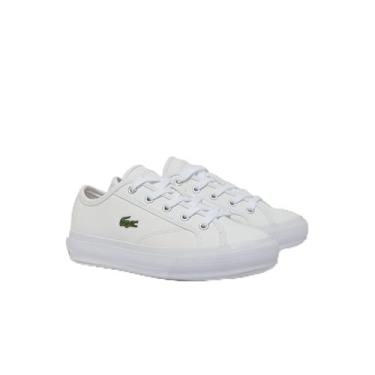 Imagem de Lacoste Tênis infantil unissex, Branco/Branco, 12.5 Little Kid