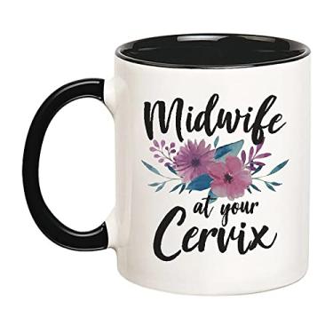 Imagem de Fonhark - Caneca de parteira, parteira no seu colo do útero, caneca de café Doula, caneca de café novidade de 325 ml