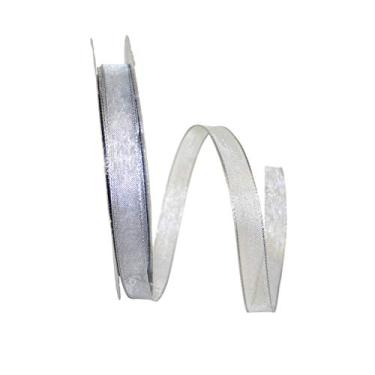 Imagem de Reliant Ribbon Fita de malha metálica com 2 bordas com fio, 1,5 cm x 47 m, prata