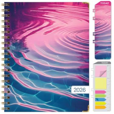 Imagem de Agenda Hardcover 2026, 21,6 cm x 28 cm: 14 meses (novembro de 2025 a dezembro de 2026), agenda mensal diária, agenda anual, marcador de livro, pasta de bolso e conjunto de notas adesivas (Summer Bliss