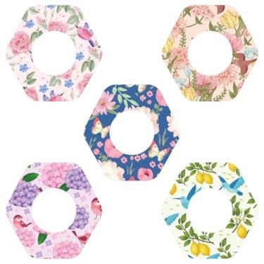 Imagem de 25oçs Capas Protetoras Sensor para Libre 1/2, Impermeáveis Adesivos Sensor à Prova Suor Adesivos CGM Design Flores e Pássaros Cobertura Protetora para Libre Acessórios (5 Estilos)