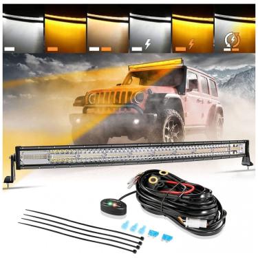 Imagem de Barra LED Offroad com 24000 Lúmens e 6 Modos Âmbar, 240W, Auxbeam, Preto