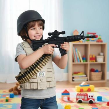 Imagem de Kit Infantil Conjunto Bombeiro C/ Colete Extintor Acessórios - Ddg Toy