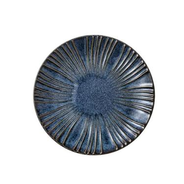 Imagem de URGDWEKJY Bandeja de jantar minimalista cerâmica massa bife prato prato prato criativo casa cozinha redonda listrado alívio talheres lanche sobremesa prato prato prato jantar (B 26,7 cm-01)