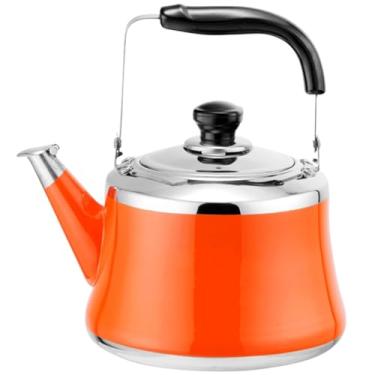 Imagem de Chaleiras, chaleira de chá laranja com infusor, chaleira para cozinha familiar e restaurantes, base Iversal para gás de indução/Orae/1L