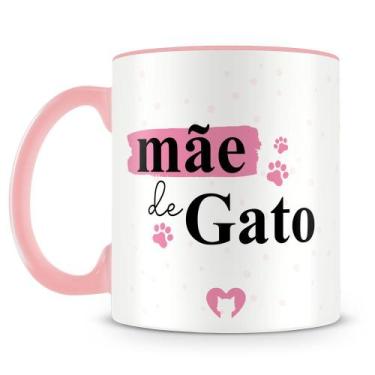 Imagem de Caneca Personalizada Mãe de Gato - Porcelana Rosa - Amo Canecas