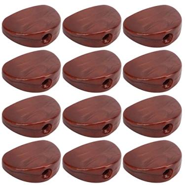 Imagem de RiToEasysports 12 Conjuntos de Botões de Afinação de Guitarra de Metal de Plástico, Botões de Cabeça de Máquina de Afinador de Acabamento Requintado para Guitarras Clássicas Populares (Café)
