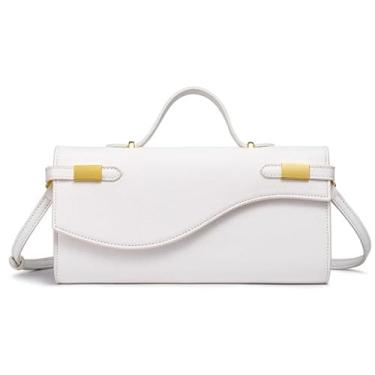 Imagem de Bolsas de mão de couro PU para mulheres bolsas de noite com corrente para festas de casamento e coquetéis formais à noite, Branco, 132 cubic inches