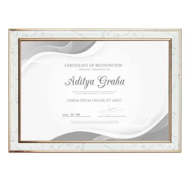 Imagem de Moldura Porta Diploma A4 Detalhe Marmorizado Metálico 5454