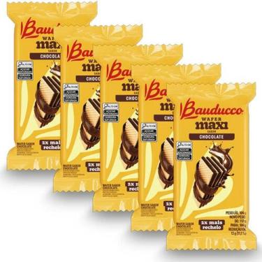 Imagem de Biscoito Wafer Maxi Bauducco Chocolate Kit 5 Pacotes De 104G