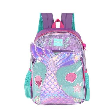 Imagem de Mochila de Costas Luxcel Up4You Sereia Fundo do Mar Roxo